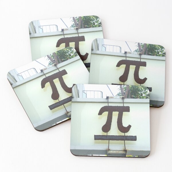 Item preview, Pi — Rusty Iron Mathematical Symbol on Building Exterior Street Photography designed and sold by missioncreek.