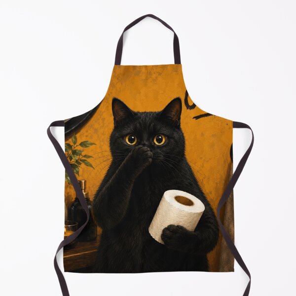 Item preview, Funny Black Cat Bathroom Art | Oops Cat Illustration | Cute Cat Bathroom Wall Decor designed and sold by AbstractAuraArt.