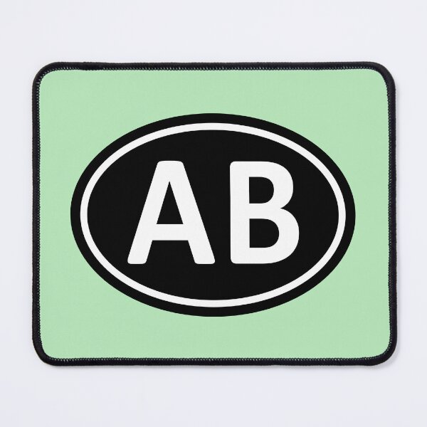 Item preview, AB Initials Monogram Oval White Letters designed and sold by Jeallan Designs.