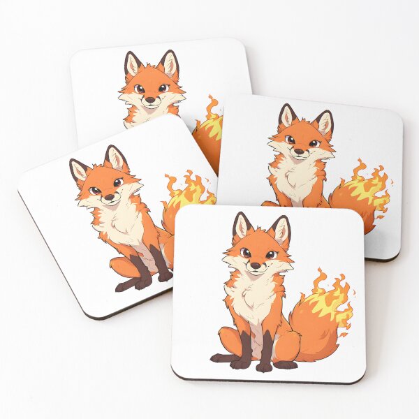 Item preview, Cute Fire-Tailed Fox Cartoon Illustration | Fantasy Woodland Animal Art designed and sold by Karolina’s Cozy Creations.