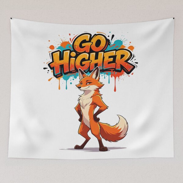 Item preview, Go Higher Fox Progress Mindset designed and sold by LINSSEX Style • Urban & Sport Streetwear.