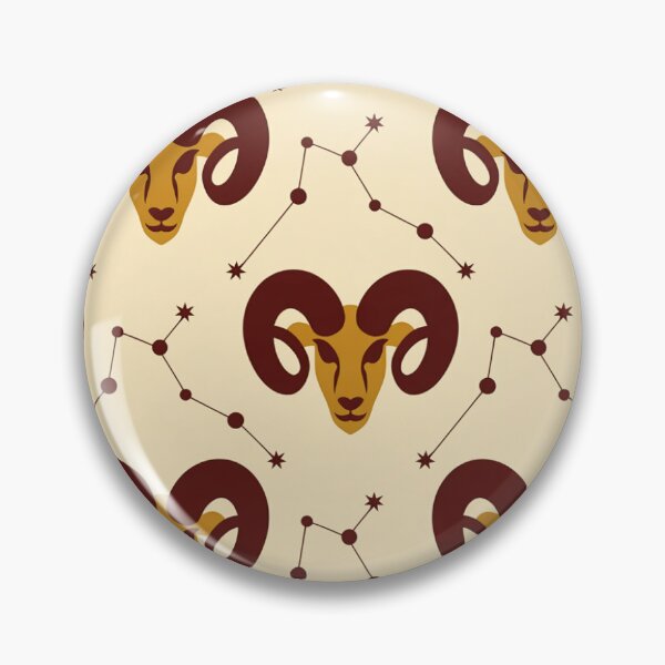 Item preview, Aries Ram Zodiac Pattern | Golden Constellation Seamless Repeat designed and sold by Midnight Veil Designs.
