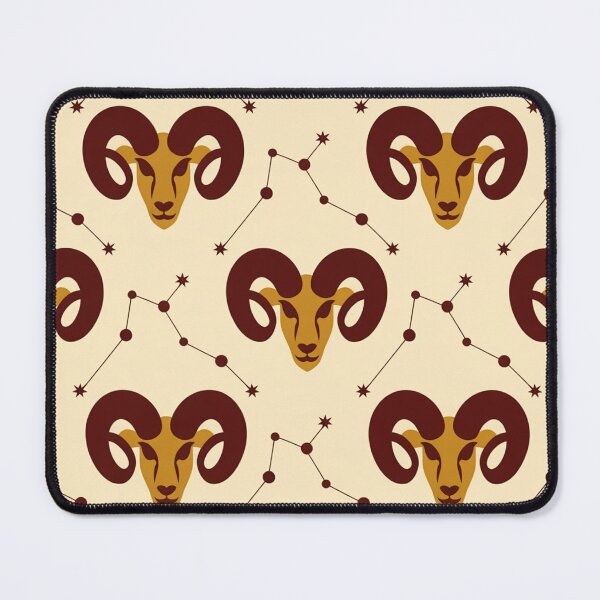 Item preview, Aries Ram Zodiac Pattern | Golden Constellation Seamless Repeat designed and sold by Midnight Veil Designs.