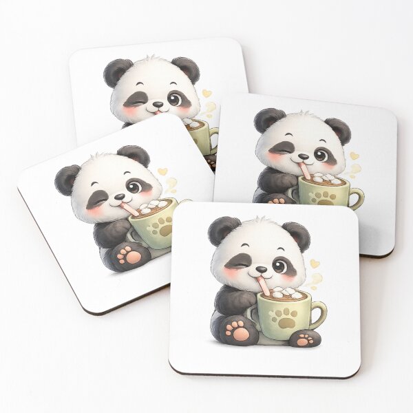 Item preview, Panda with hot chocolate shake designed and sold by Savnyy.