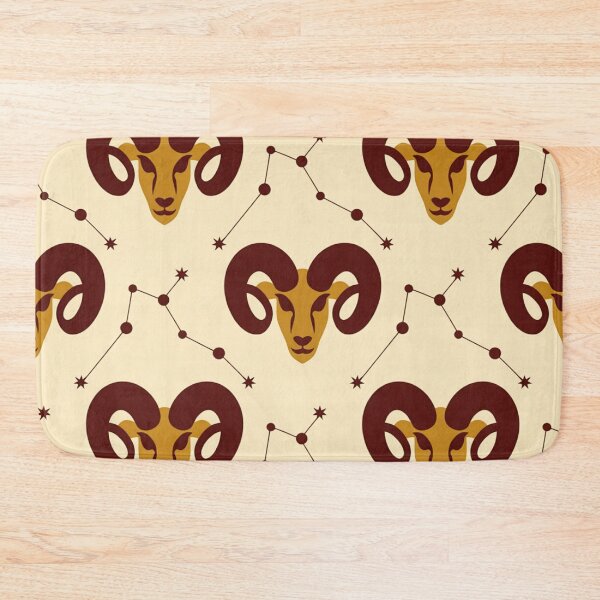 Item preview, Aries Ram Zodiac Pattern | Golden Constellation Seamless Repeat designed and sold by Midnight Veil Designs.