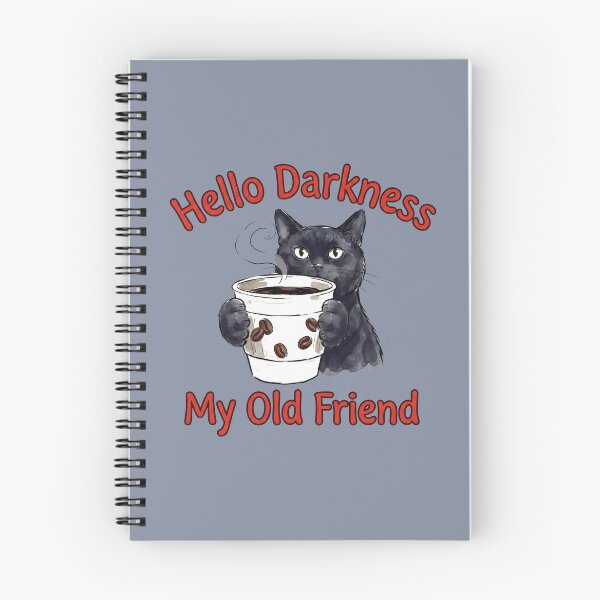 Item preview, Funny Black Cat Coffee Hello Darkness My Old Friend designed and sold by HowToCanadian.