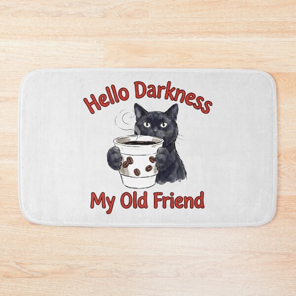Item preview, Funny Black Cat Coffee Hello Darkness My Old Friend designed and sold by HowToCanadian.