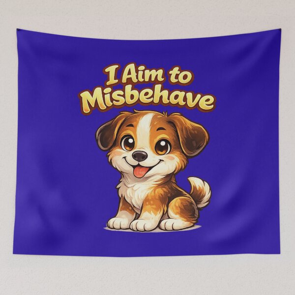 Item preview, I Aim to Misbehave - puppy dog designed and sold by shorethings.