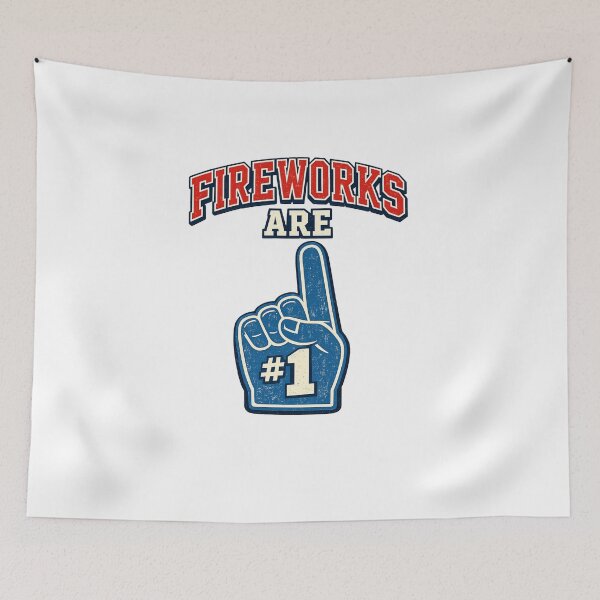 Item preview, Fireworks Are Number 1 Foam Finger 4th of July Patriotic T-Shirt, Funny Independence Day Gift, USA Fireworks Graphic Tee designed and sold by Trendably.