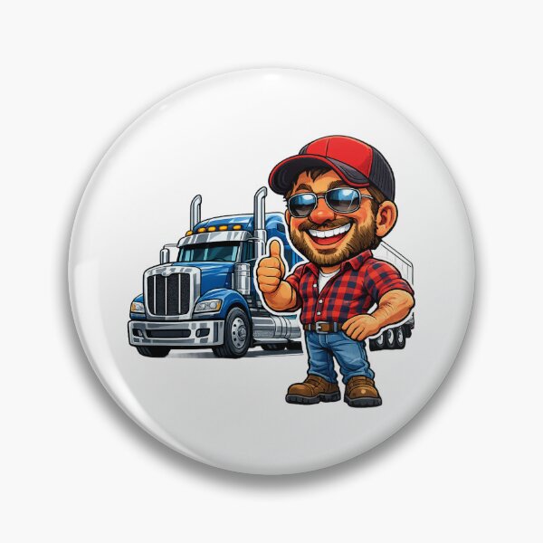 Item preview, Big Rig Trucker Cartoon designed and sold by AlexLineArt.