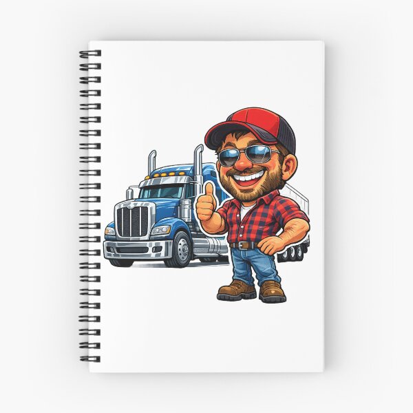 Item preview, Big Rig Trucker Cartoon designed and sold by AlexLineArt.
