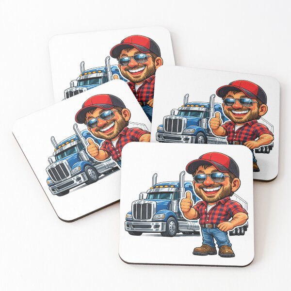 Item preview, Big Rig Trucker Cartoon designed and sold by AlexLineArt.