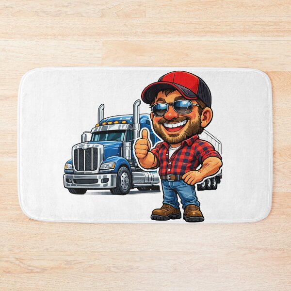 Item preview, Big Rig Trucker Cartoon designed and sold by AlexLineArt.