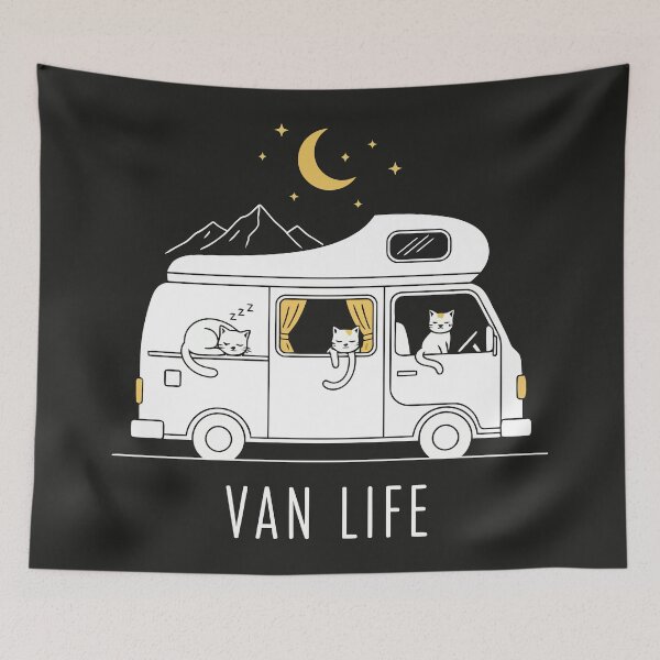 Item preview, Van Life Cute Cats Camping Caravan designed and sold by Amir Faysal.