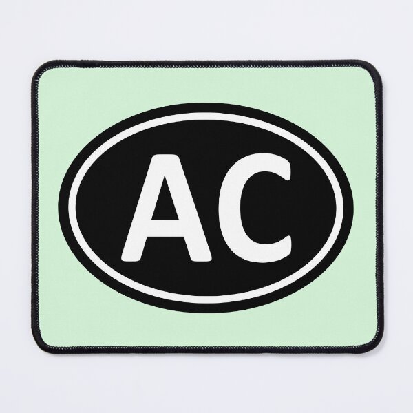 Item preview, AC Initials Monogram Oval White Letters designed and sold by Jeallan Designs.