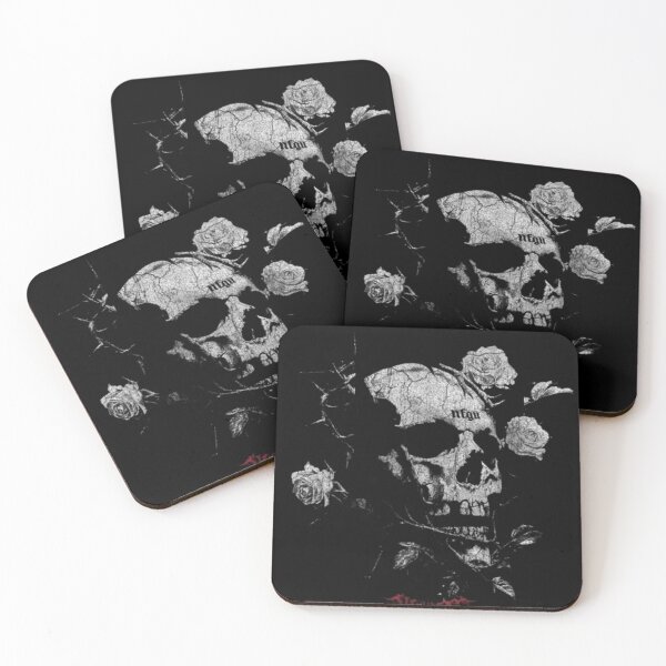 Item preview, Only Us Gothic Skull and White Roses Art designed and sold by SarvynStudio.