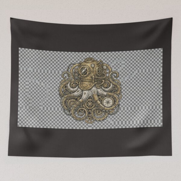 Item preview, Steampunk Octopus Gear Illustration designed and sold by  Color & Form.