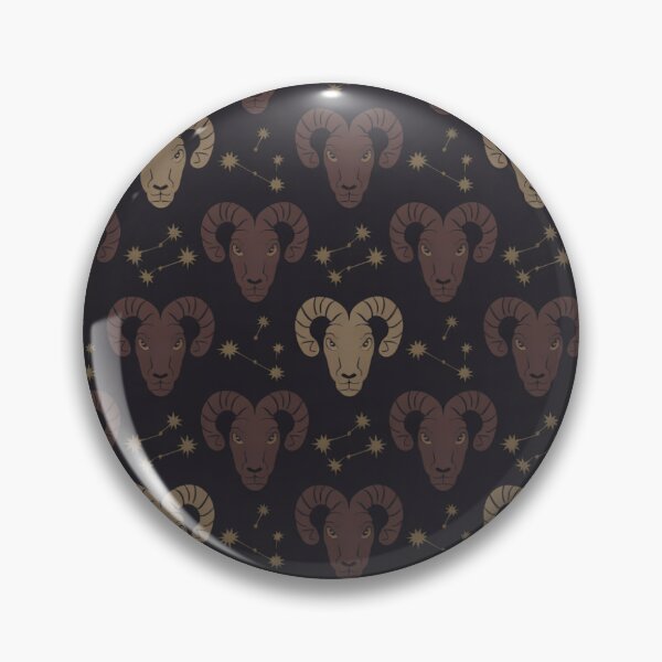 Item preview, Dark Aries Ram Zodiac Pattern | Golden Constellation Seamless Repeat designed and sold by Midnight Veil Designs.