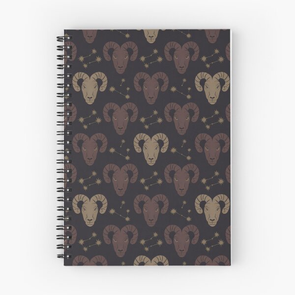 Item preview, Dark Aries Ram Zodiac Pattern | Golden Constellation Seamless Repeat designed and sold by Midnight Veil Designs.
