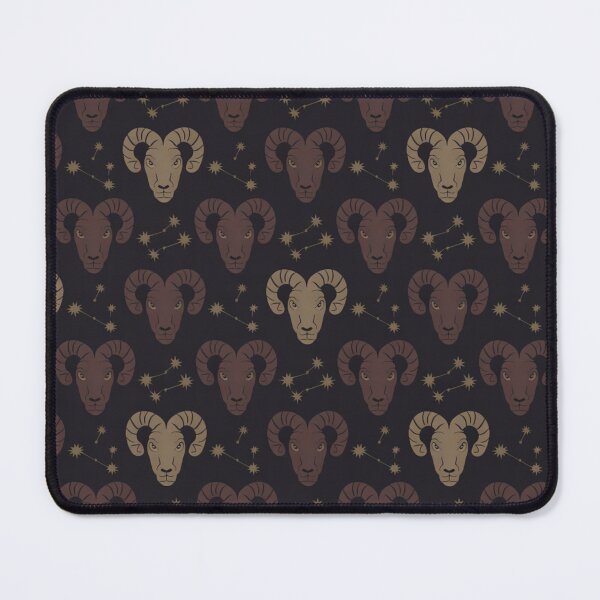 Item preview, Dark Aries Ram Zodiac Pattern | Golden Constellation Seamless Repeat designed and sold by Midnight Veil Designs.