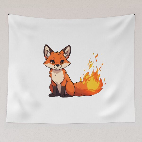 Item preview, Cute Cartoon Fox with Fiery Tail – Fantasy Animal Mascot Illustration designed and sold by Karolina’s Cozy Creations.