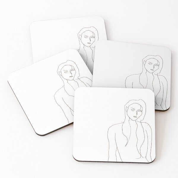 Item preview, Standing Woman Minimal Line Drawing Art Print 2 designed and sold by essentialink.