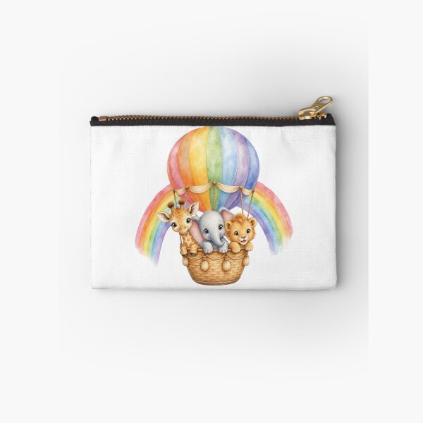Item preview, Cute Safari Animals in Rainbow Hot Air Balloon | Watercolor Nursery Illustration designed and sold by PAPIRO SIGLO XXI.