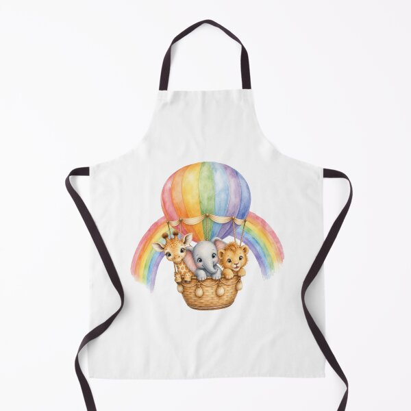 Item preview, Cute Safari Animals in Rainbow Hot Air Balloon | Watercolor Nursery Illustration designed and sold by PAPIRO SIGLO XXI.