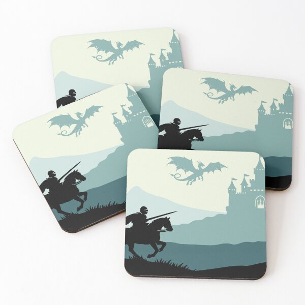 Item preview, Medieval Knight & Dragon Battle Fantasy Silhouette Poster  designed and sold by AtonuHaque.