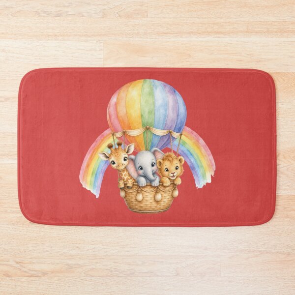 Item preview, Baby Safari Animals in Rainbow Hot Air Balloon | Watercolor Nursery Illustration designed and sold by PAPIRO SIGLO XXI.