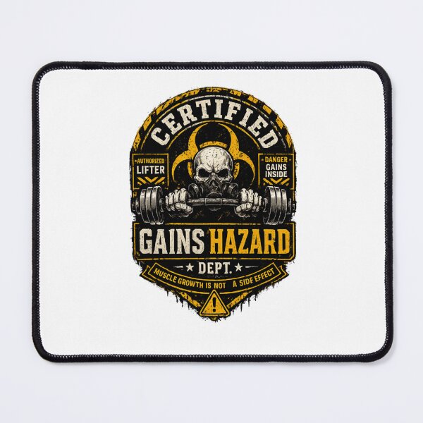 Item preview, Certified Gains Hazard Gym Warning Tee designed and sold by Lunaraluxy.