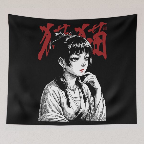 Item preview, Black White and Red Maomao designed and sold by MadShroomPrints.