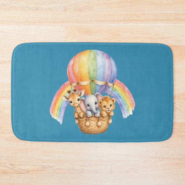 Item preview, Cute Safari Animals in Rainbow Hot Air Balloon | Watercolor Nursery Illustration designed and sold by PAPIRO SIGLO XXI.