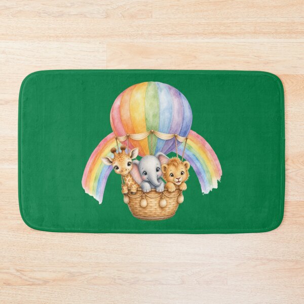 Item preview, Cute Safari Animals in Rainbow Hot Air Balloon | Watercolor Nursery Illustration designed and sold by PAPIRO SIGLO XXI.