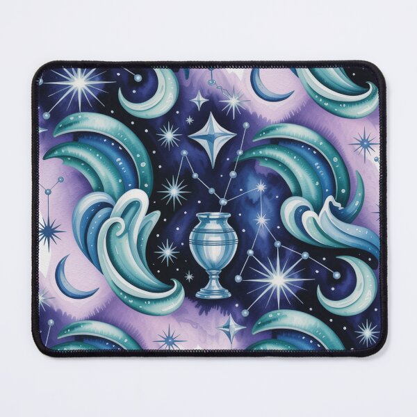 Item preview, Mystical Aquarius Zodiac Pattern | Celestial Urn Seamless Repeat designed and sold by Midnight Veil Designs.
