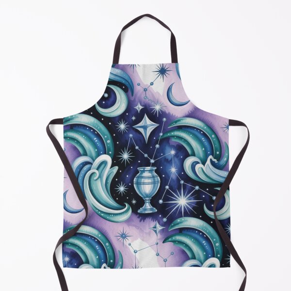 Item preview, Mystical Aquarius Zodiac Pattern | Celestial Urn Seamless Repeat designed and sold by Midnight Veil Designs.