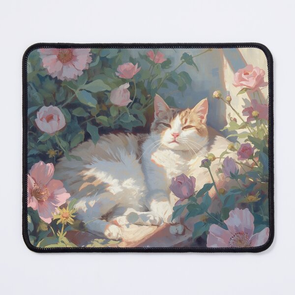 Item preview, Dreamy Cat in Blooming Garden designed and sold by The.zonex.designs.