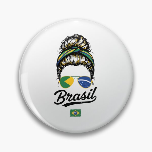 Item preview, Brazil Pop Art Woman T-Shirt – Vintage Woodcut Brazilian Flag Sunglasses Graphic for Proud Brazil Supporters designed and sold by paulo silveira.