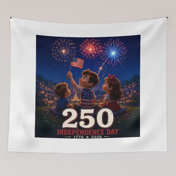 Item preview, Kids Watching Fireworks – 250 Independence Day designed and sold by Fanybany.