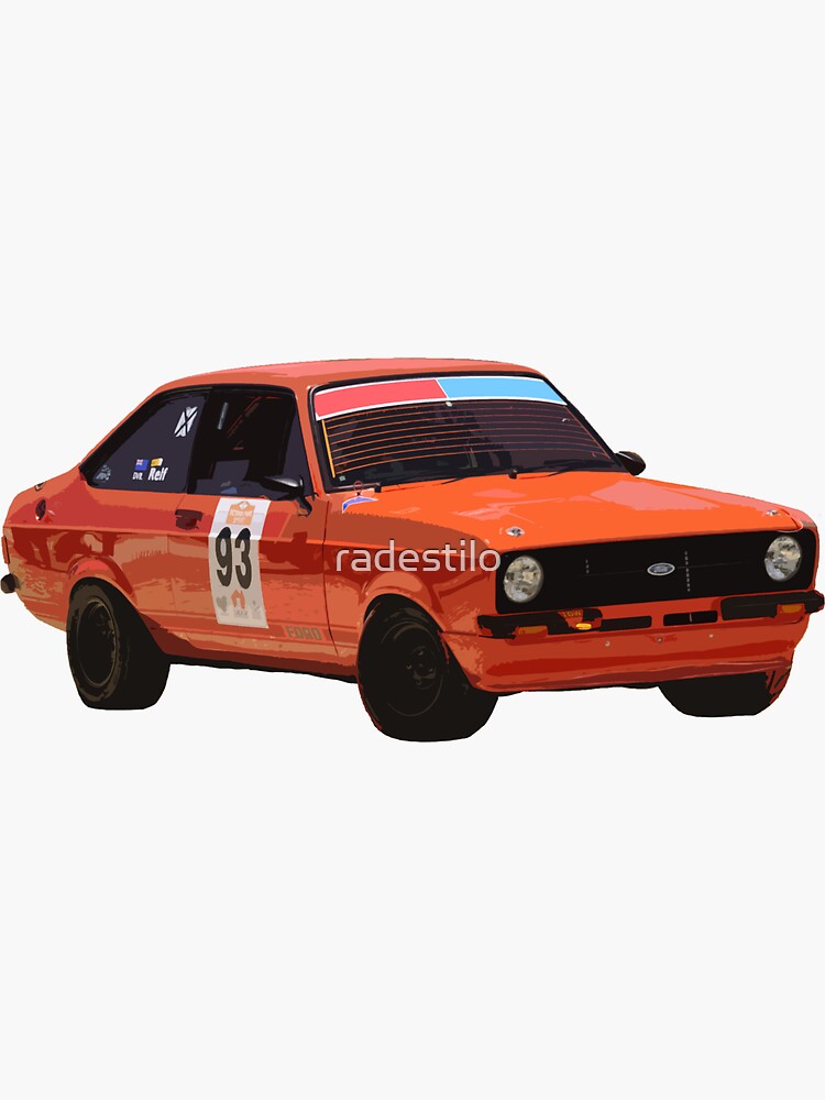 Thumbnail 3 of 3, Sticker, Ford Escort Rally Orange designed and sold by radestilo.