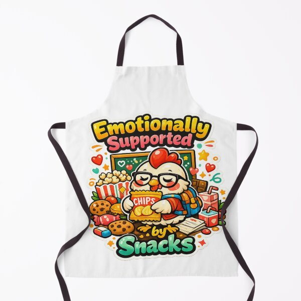 Item preview, Emotionally Supported by Snacks Funny Chicken Cartoon Cute Food Lover Comfort Food designed and sold by Chill Chicken Studio.