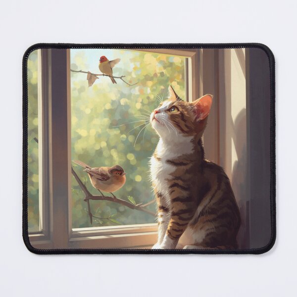 Item preview, Curious Cat Watching Birds designed and sold by The.zonex.designs.