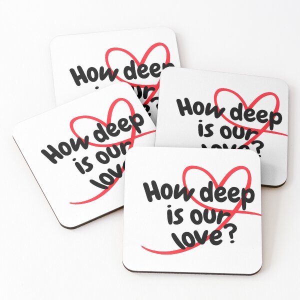 Item preview, How Deep Is Our Love? Minimal Heart Quote Aesthetic | K-Pop Inspired Typography Design designed and sold by K-Fashion Hub.