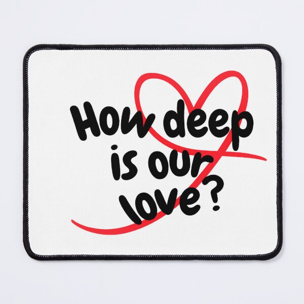 Item preview, How Deep Is Our Love? Minimal Heart Quote Aesthetic | K-Pop Inspired Typography Design designed and sold by K-Fashion Hub.
