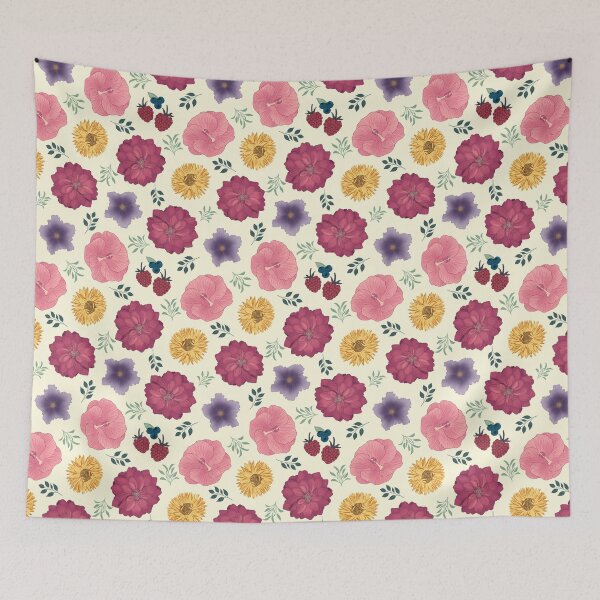 Item preview, Floral Dahlias, Daisies, Violets and Lillies Pattern designed and sold by Pinecone Place.