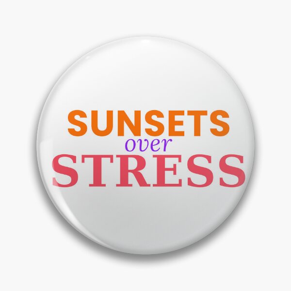 Item preview, Sunsets Over Stress Funny Summer Beach Tee designed and sold by 7Four1 Designs.