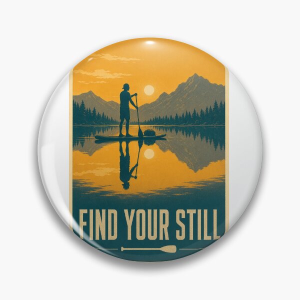 Item preview, Golden Hour Paddle Retro Screen Print Lake Poster Art SUP Summer Camp Gift designed and sold by sharifex.