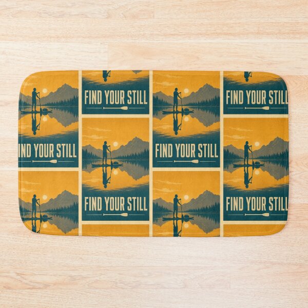 Item preview, Golden Hour Paddle Retro Screen Print Lake Poster Art SUP Summer Camp Gift designed and sold by sharifex.