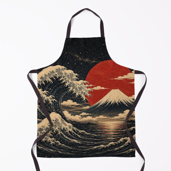 Item preview, Japanese Mountain Landscape | Vintage Ukiyo Inspired Ocean Wave Illustration designed and sold by BrainCurves.