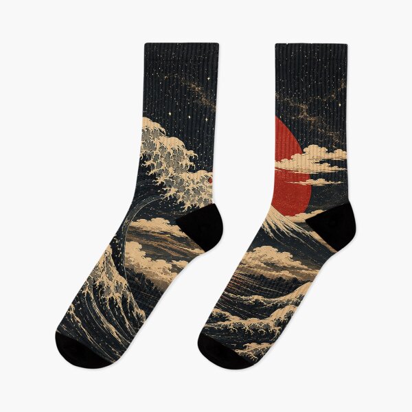 Item preview, Japanese Mountain Landscape | Vintage Ukiyo Inspired Ocean Wave Illustration designed and sold by BrainCurves.